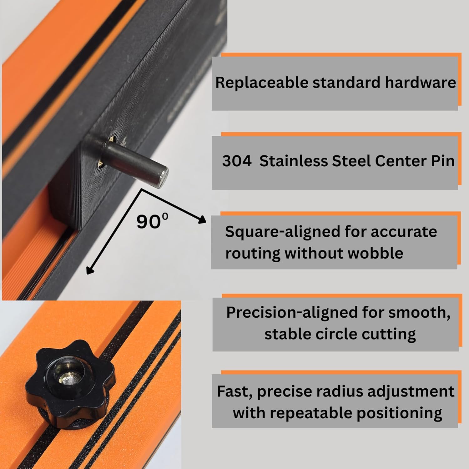 RIDGID Compact Router Circle Jig: Carbon Fiber Reinforced Base (Router not included)