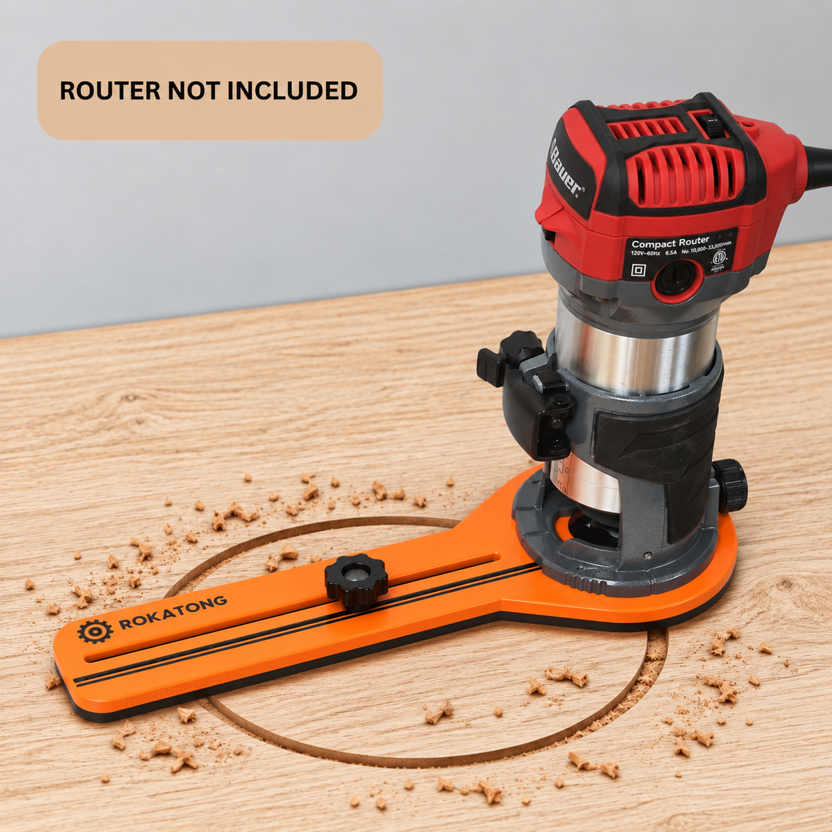 ROKATONG Router Circle Cutting Jig for AVID POWER AERM104, Cuts 1.6–35" Circles, Adjustable Trim Router Radius Guide, Made in USA