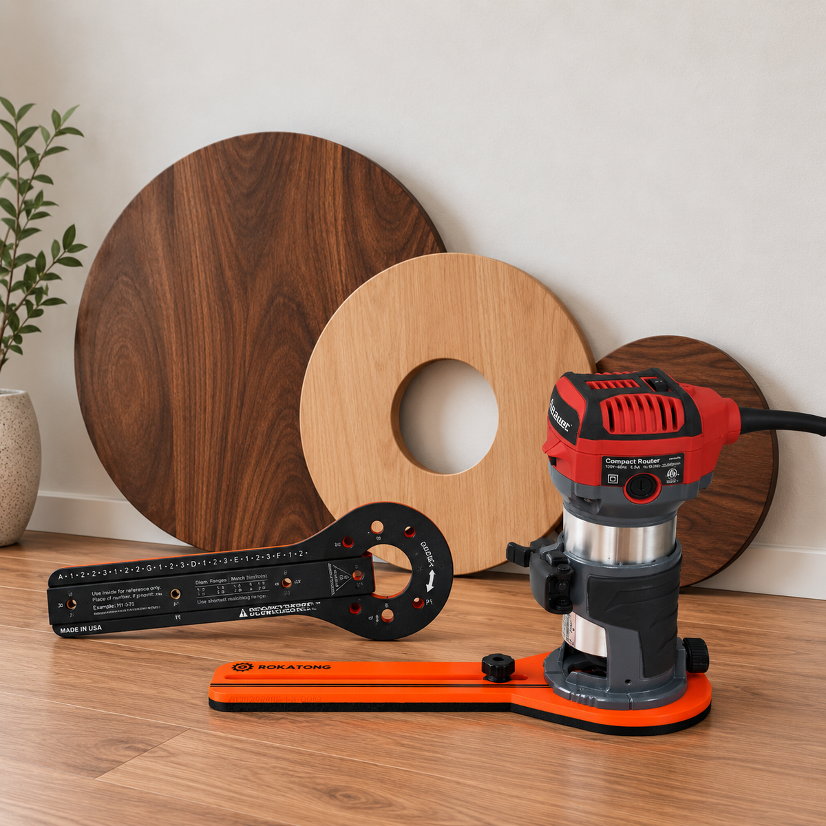 Router Circle Cutting Jig for AVID POWER AERM104, Cuts 1.6–35" Circles, Adjustable Trim Router Radius Guide, Made in USA