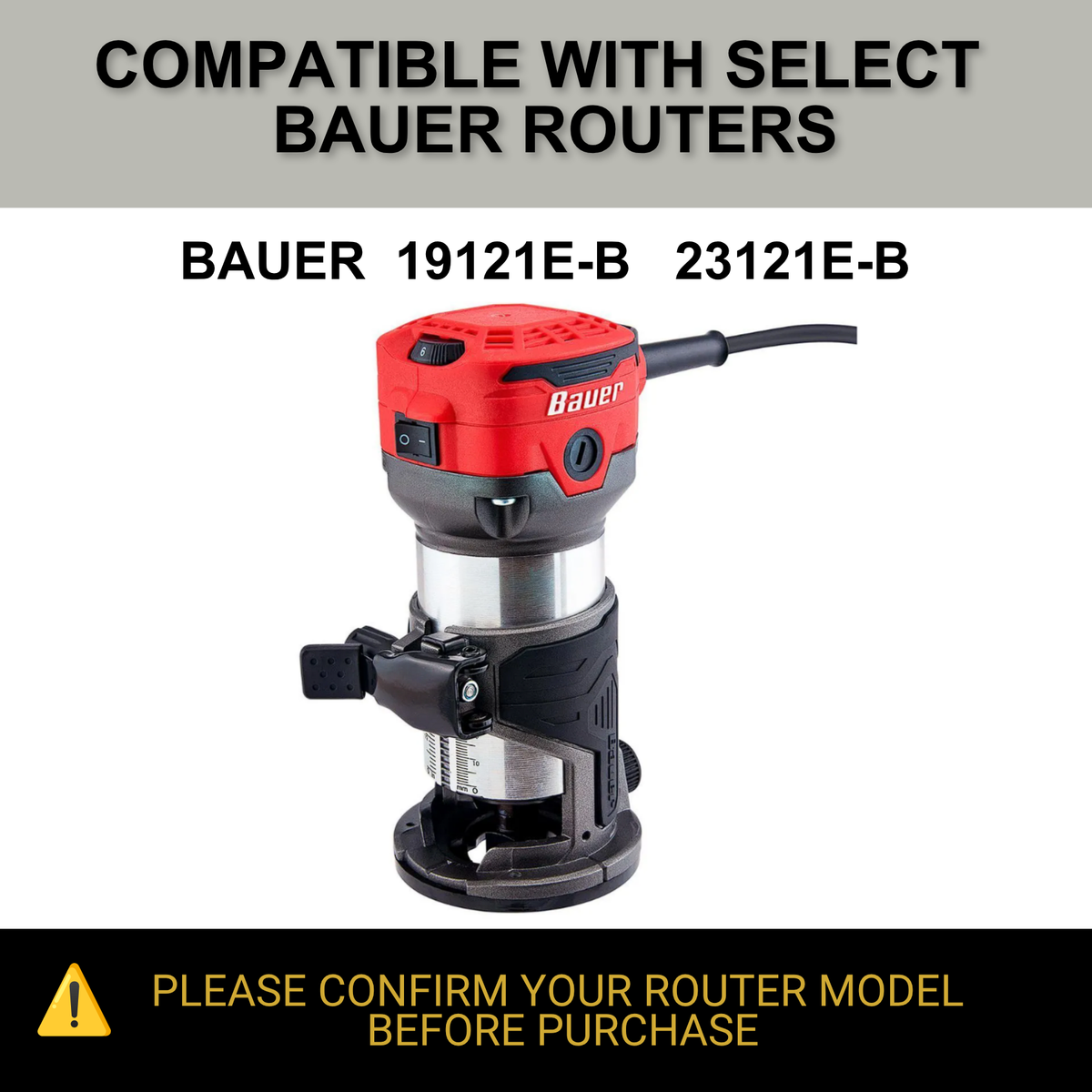 ROKATONG Router Circle Cutting Jig for BAUER 19121E-B 23121E-B, Cuts 1.6–35" Circles, Adjustable Trim Router Radius Guide, Made in USA