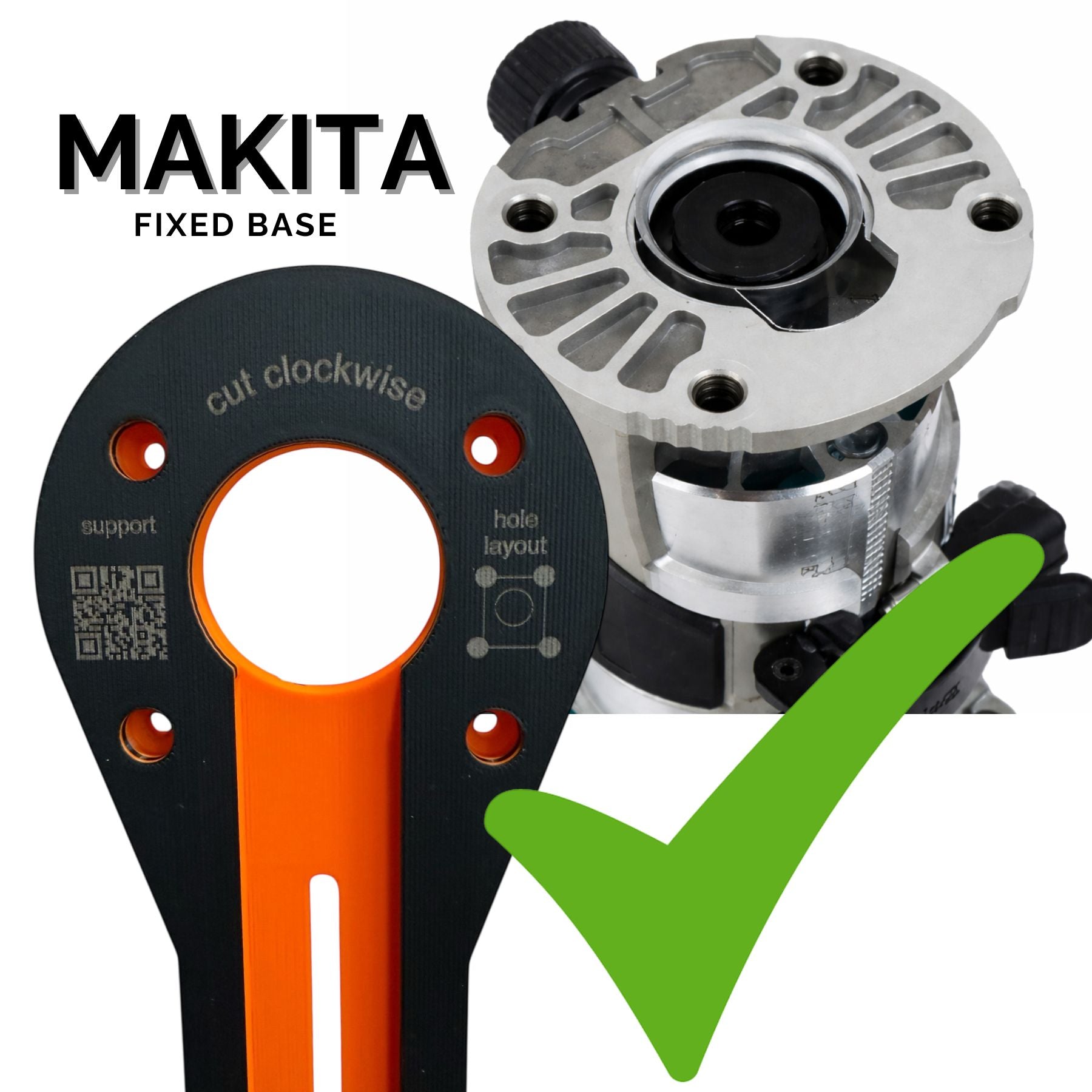 Makita Compact Router Circle Jig: Carbon Fiber Reinforced Base (Router not included)