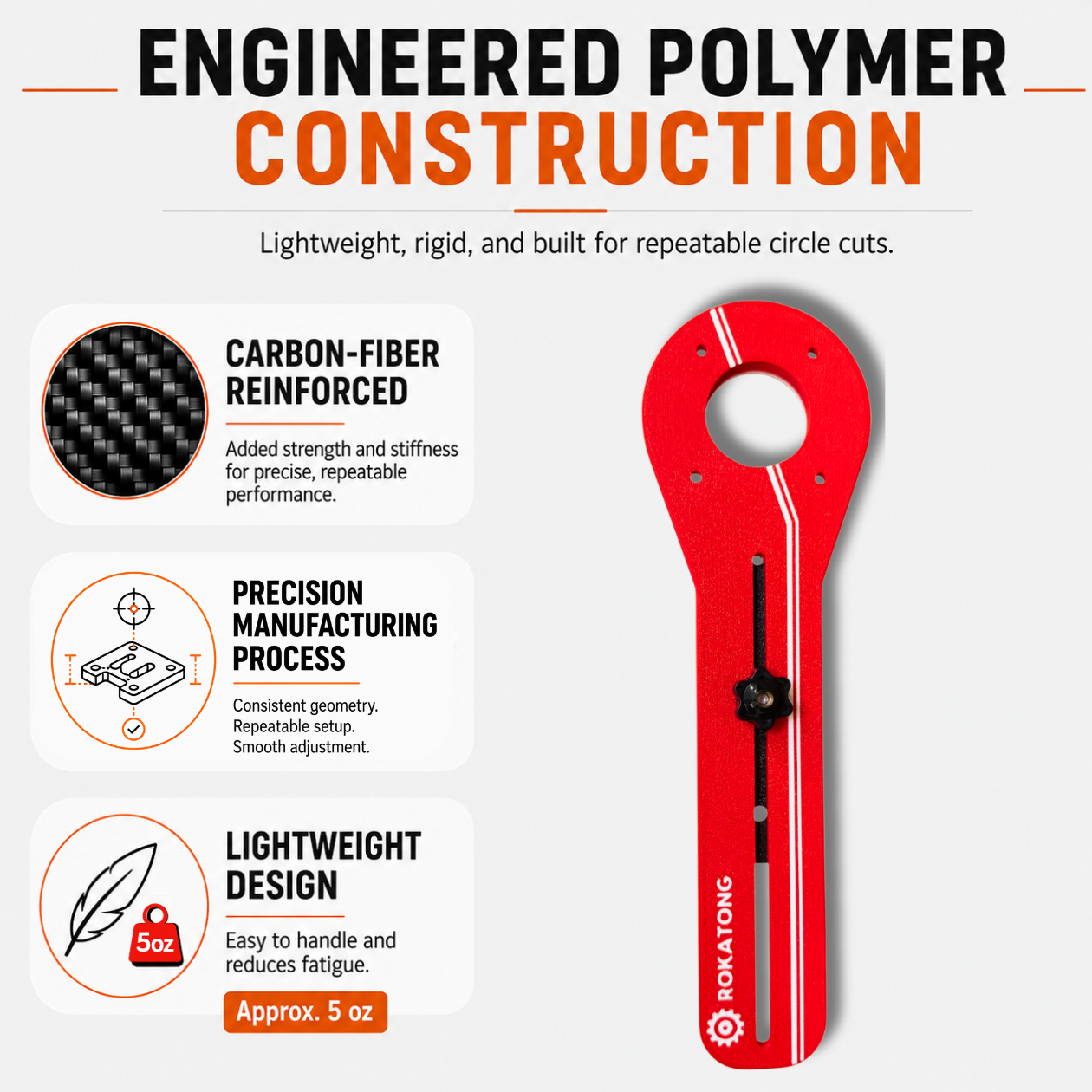 MILWAUKEE Compact Router Circle Jig: Carbon Fiber Reinforced Base (Router not included)