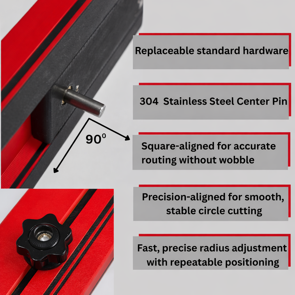 MILWAUKEE Compact Router Circle Jig: Carbon Fiber Reinforced Base (Router not included)