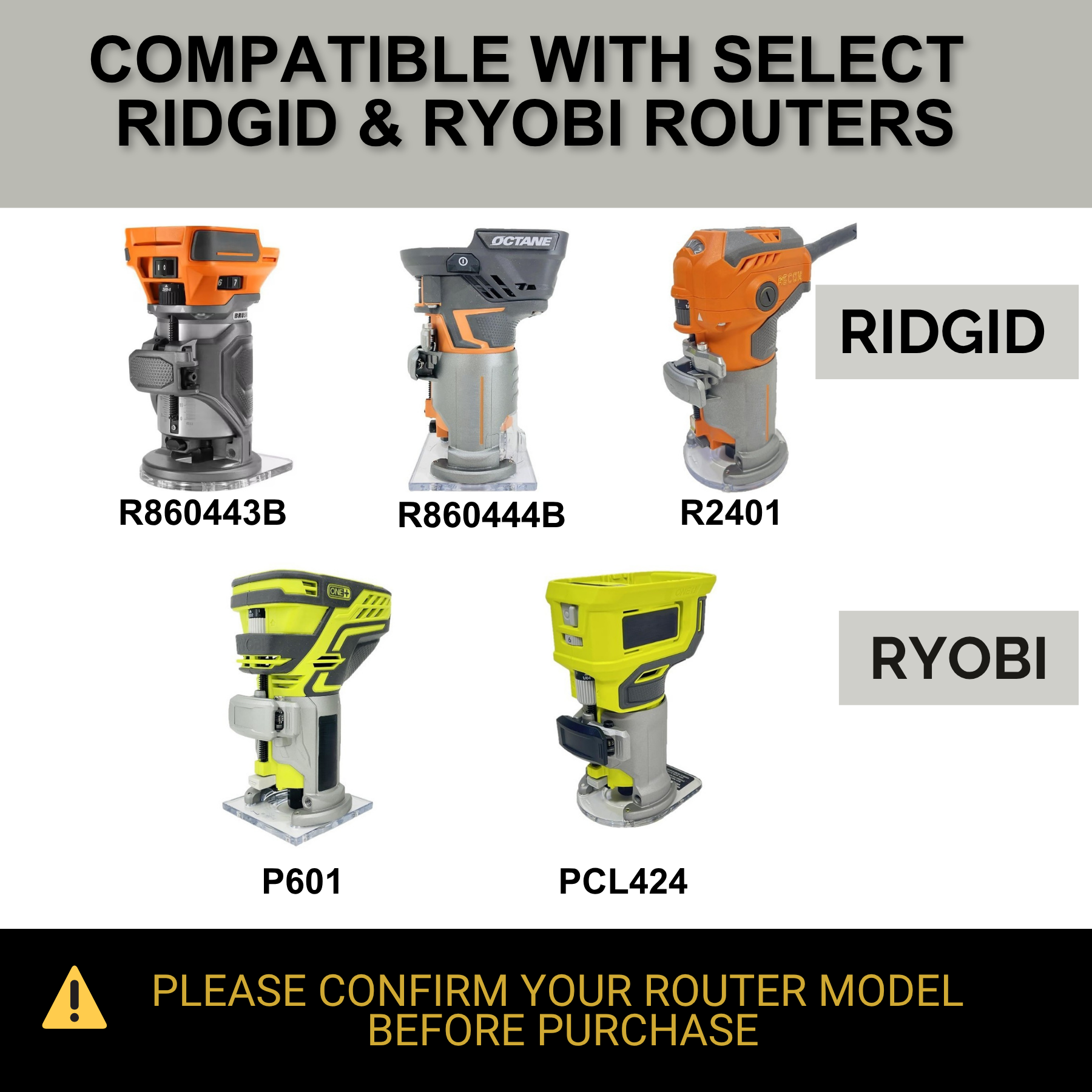 RIDGID Compact Router Circle Jig: Carbon Fiber Reinforced Base (Router not included)