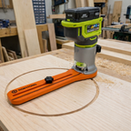 RYOBI Compact Router Circle Jig (P601, PCL424): Carbon Fiber Reinforced Base, Adjustable 1.6"-35" (Router not included)