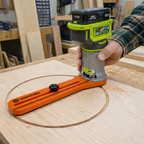 RYOBI Compact Router Circle Jig (P601, PCL424): Carbon Fiber Reinforced Base, Adjustable 1.6"-35" (Router not included)