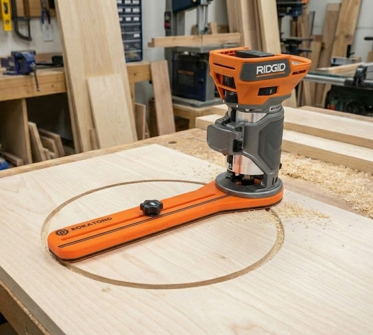 RIDGID Compact Router Circle Jig: Carbon Fiber Reinforced Base (Router not included)