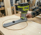 RYOBI Compact Router Circle Jig: Carbon Fiber Reinforced Base (Router not included)